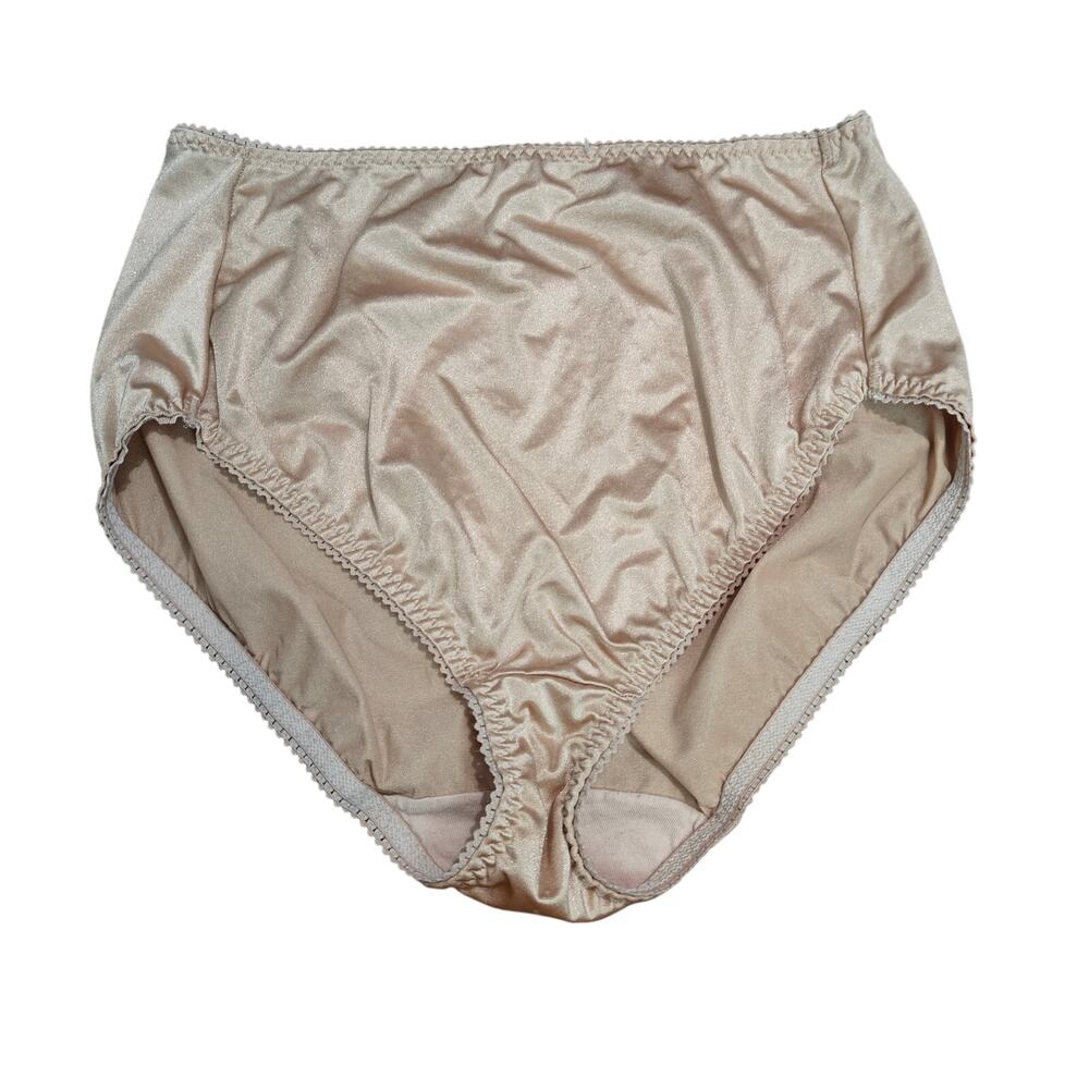 Vassarette Beige Undershapers Women's 2XL Hi Cut Brief Panties 48001